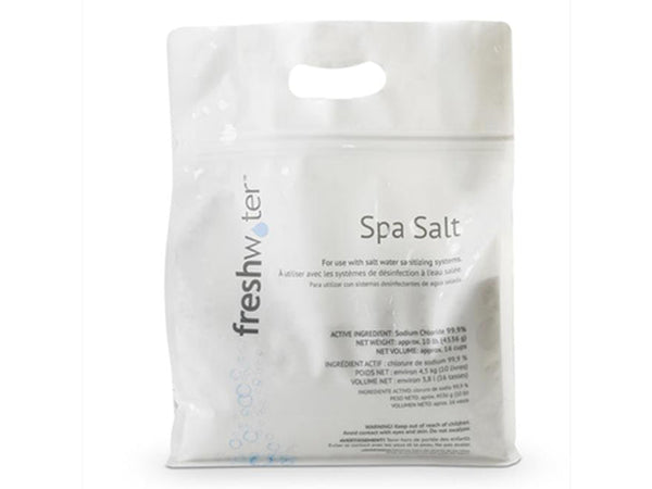 FreshWater Spa Salt  Designed for use with FreshWater and ACE salt water sanitizing systems in spas Adding Spa Salt according to directions enables the sanitizing system to automatically generate chlorine to sanitize your spa water. 