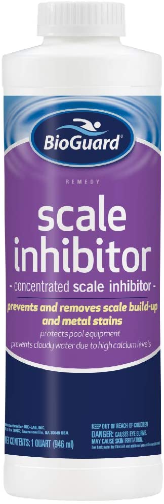 BioGuard Scale Inhibitor - reformulated and now 4x more effective  Prevents scale build-up from high calcium levels. Prevents stains caused by iron, copper and manganese.